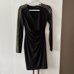 Guess Black Dress with Gold Detailing